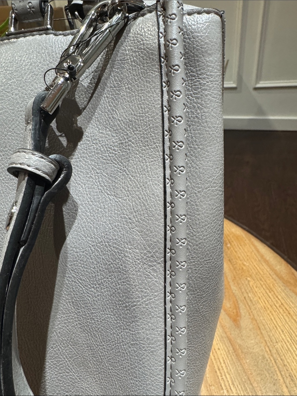 Calvin Klein Metallic Silver Satchel with Detachable Strap - Picture 4 of 4